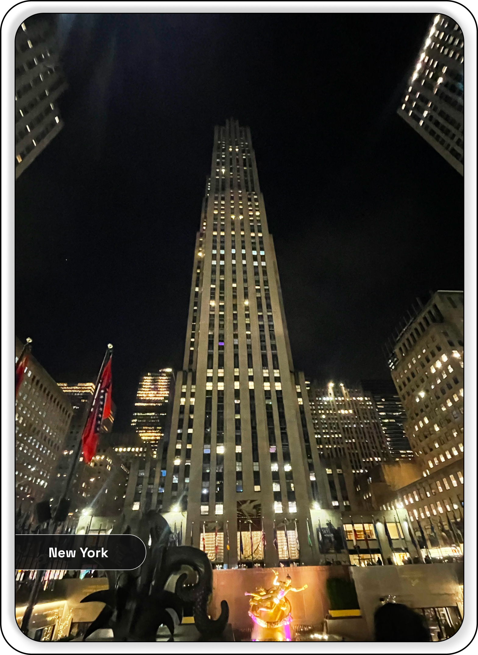 Rockefeller Center at night, New York