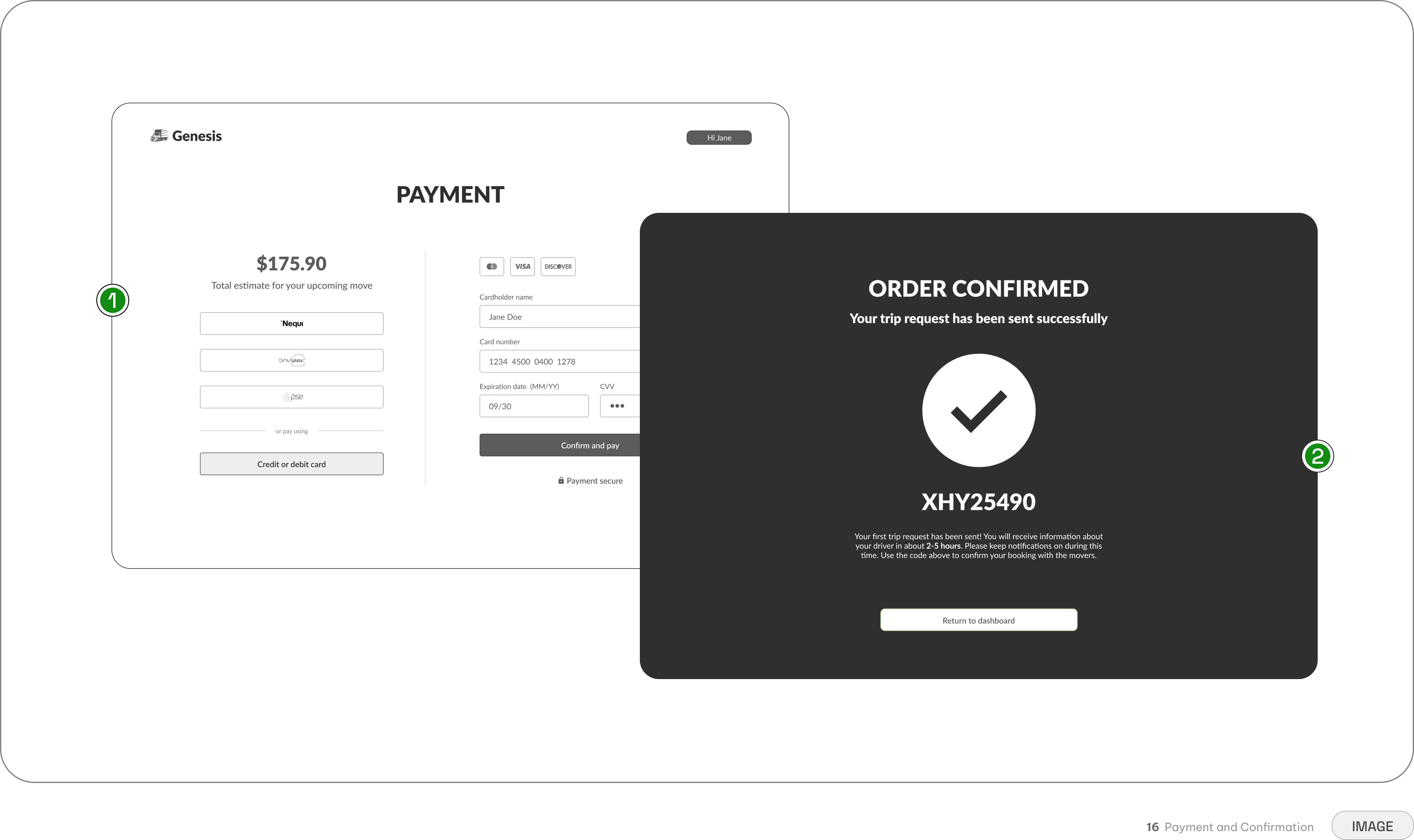 Genesis — digital receipt and move-day next steps