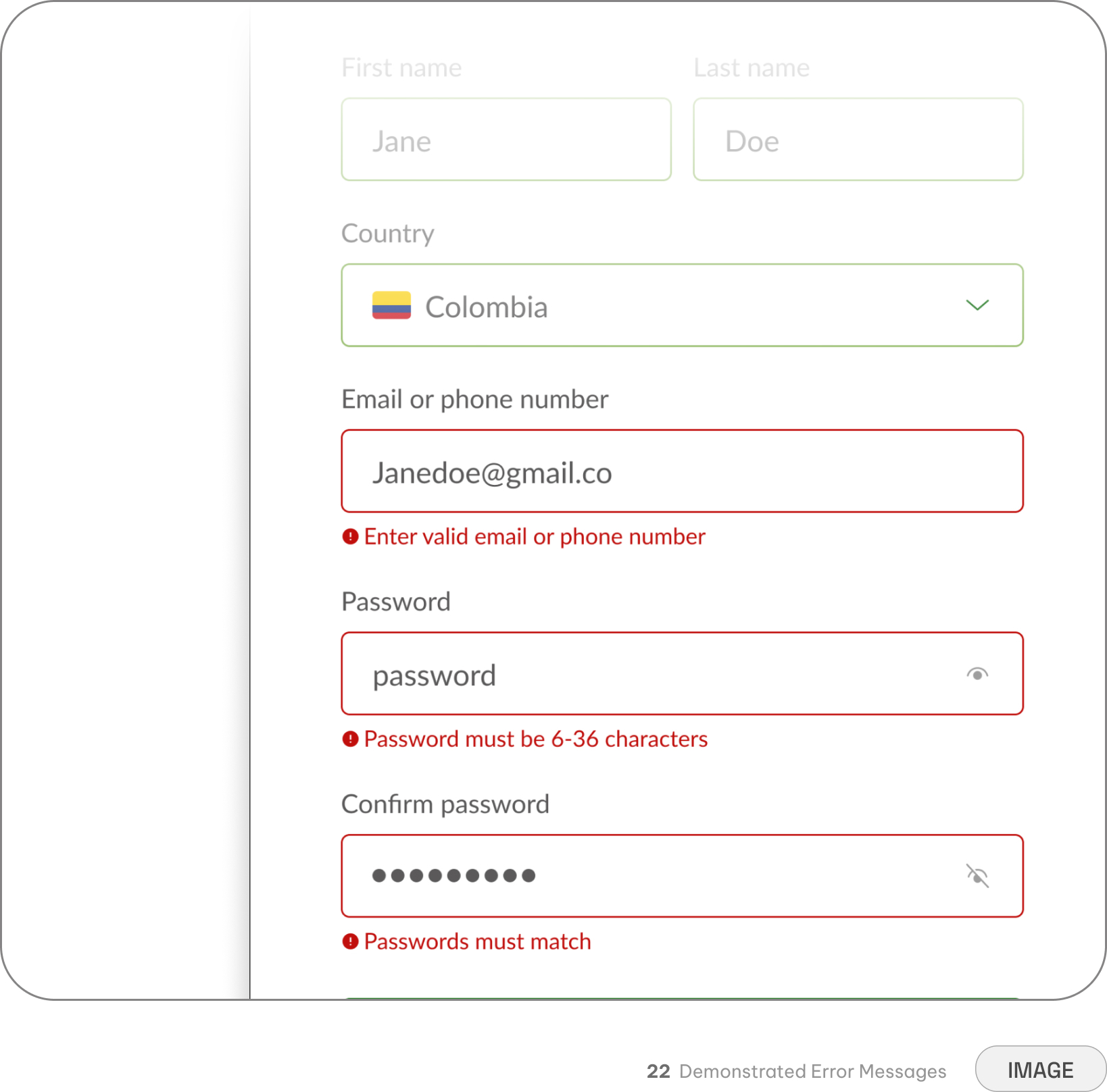 Genesis design system — error handling in context