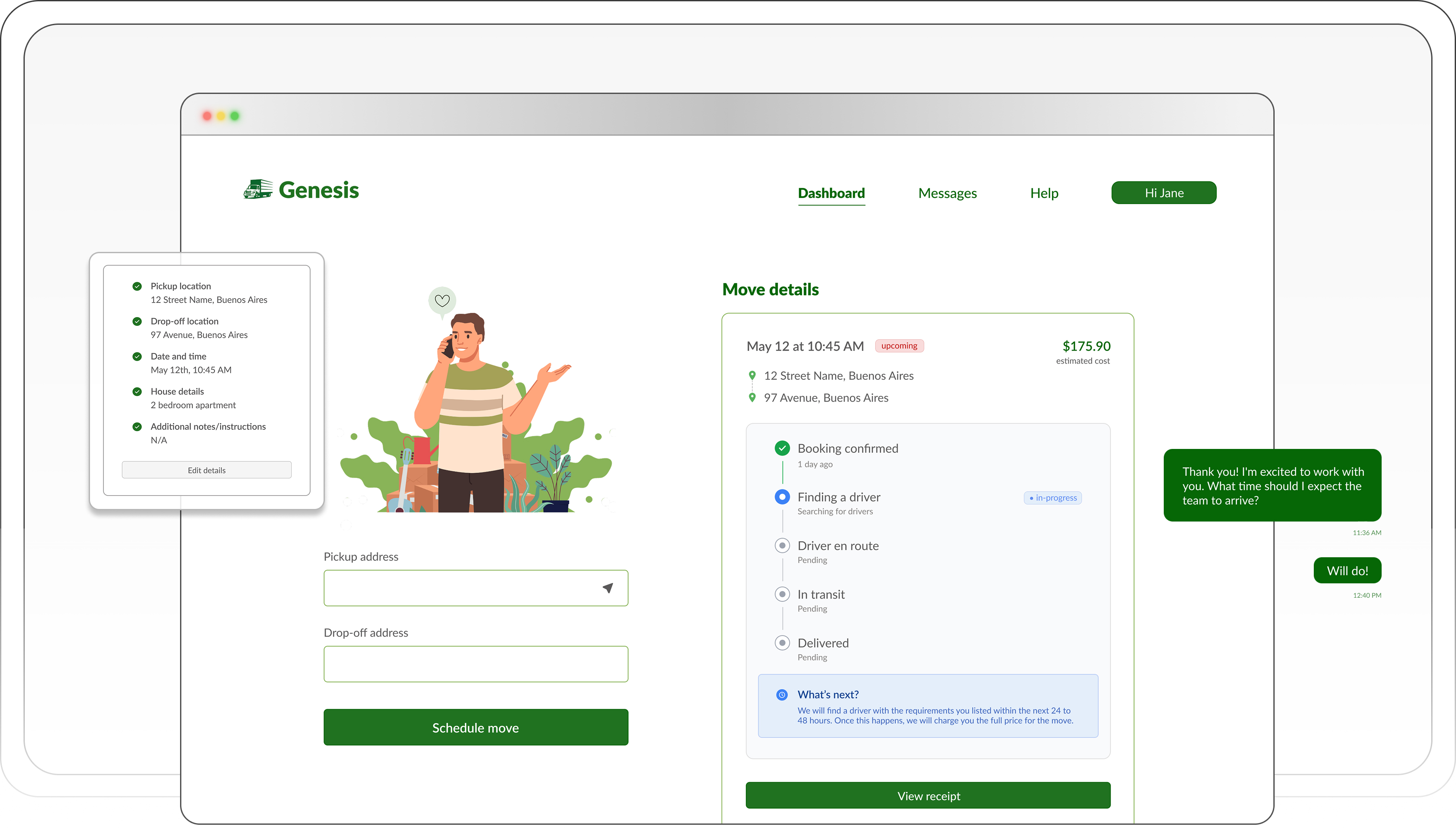 Genesis — a community-based freight and moving platform connecting customers with independent transporters