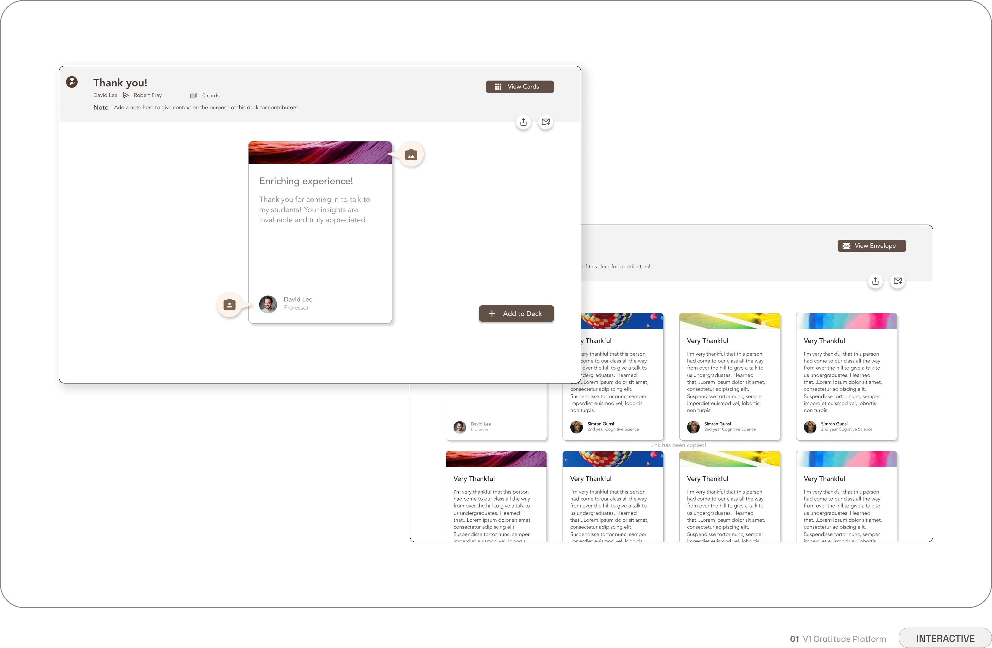 V1 Gratitude Platform interactive prototype
