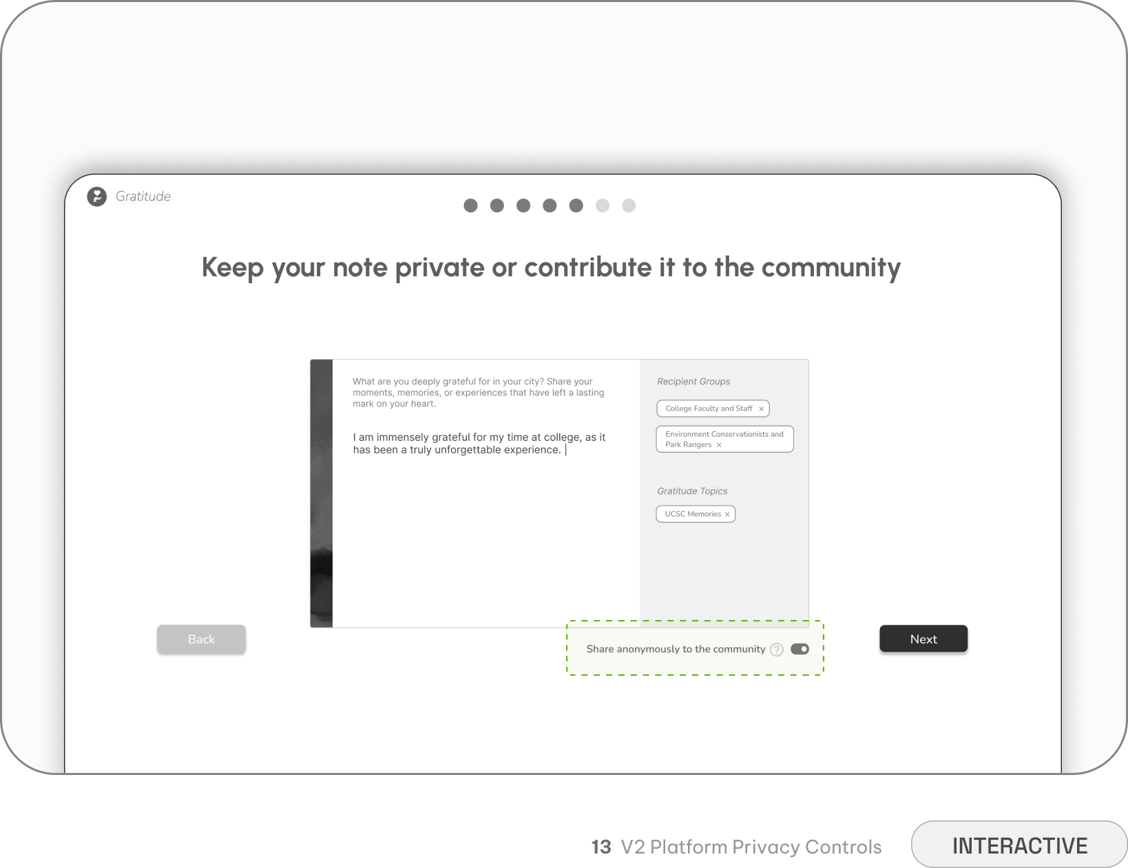 V2 platform privacy controls — keep your note private or contribute it to the community