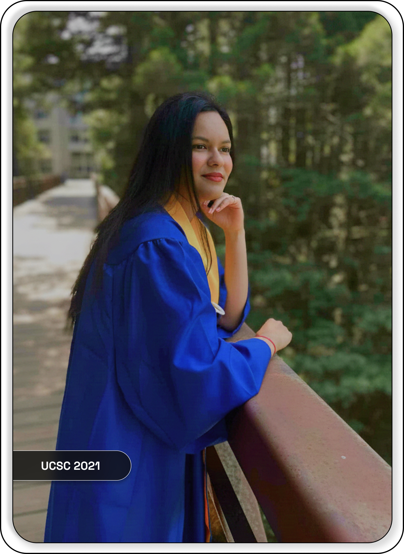 Isha at UCSC graduation, 2021